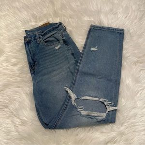 American Eagle Mom Jeans with Ripped Knees